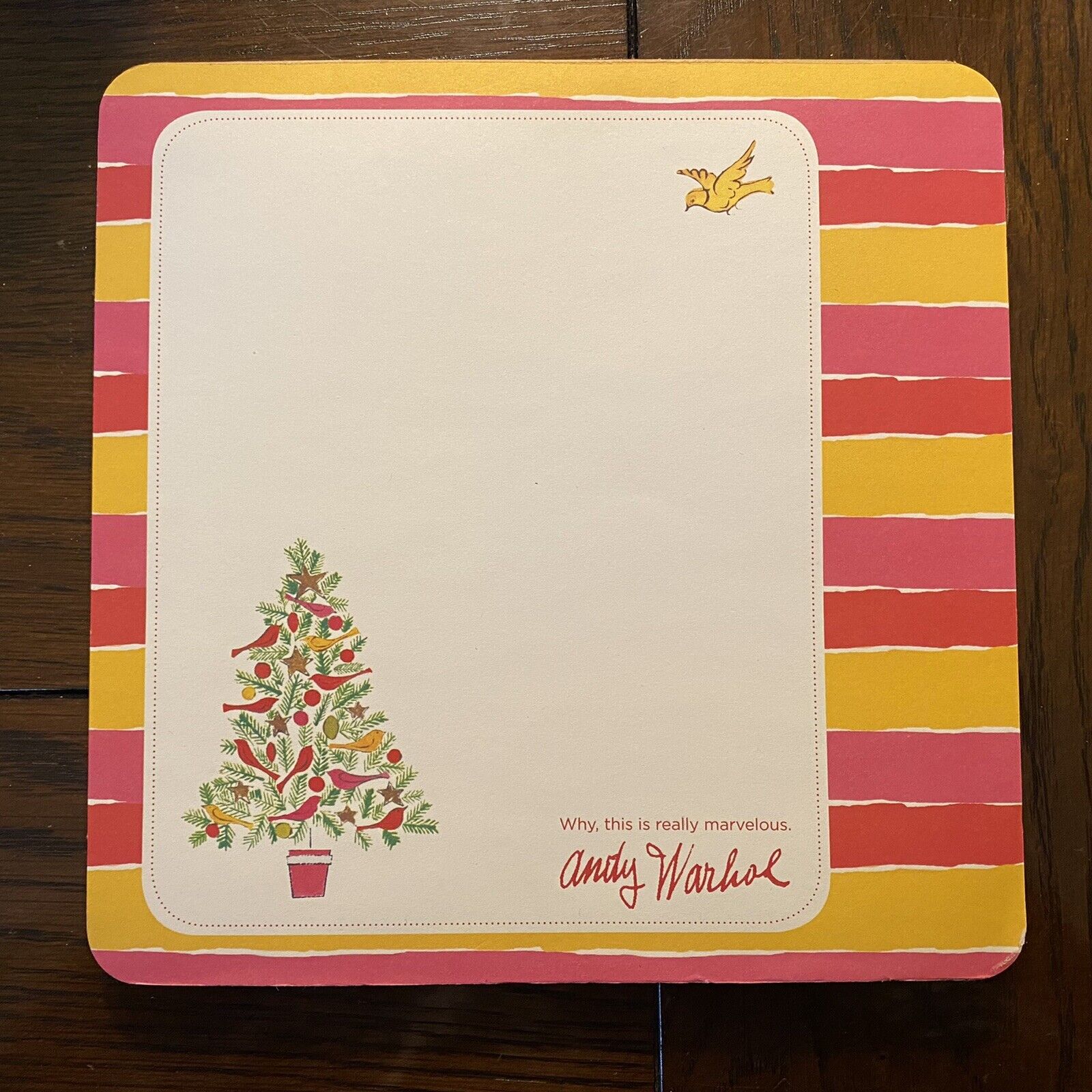 New Andy Warhol Holiday Ornaments Memo Pad Mousepad Why this is really marvelous