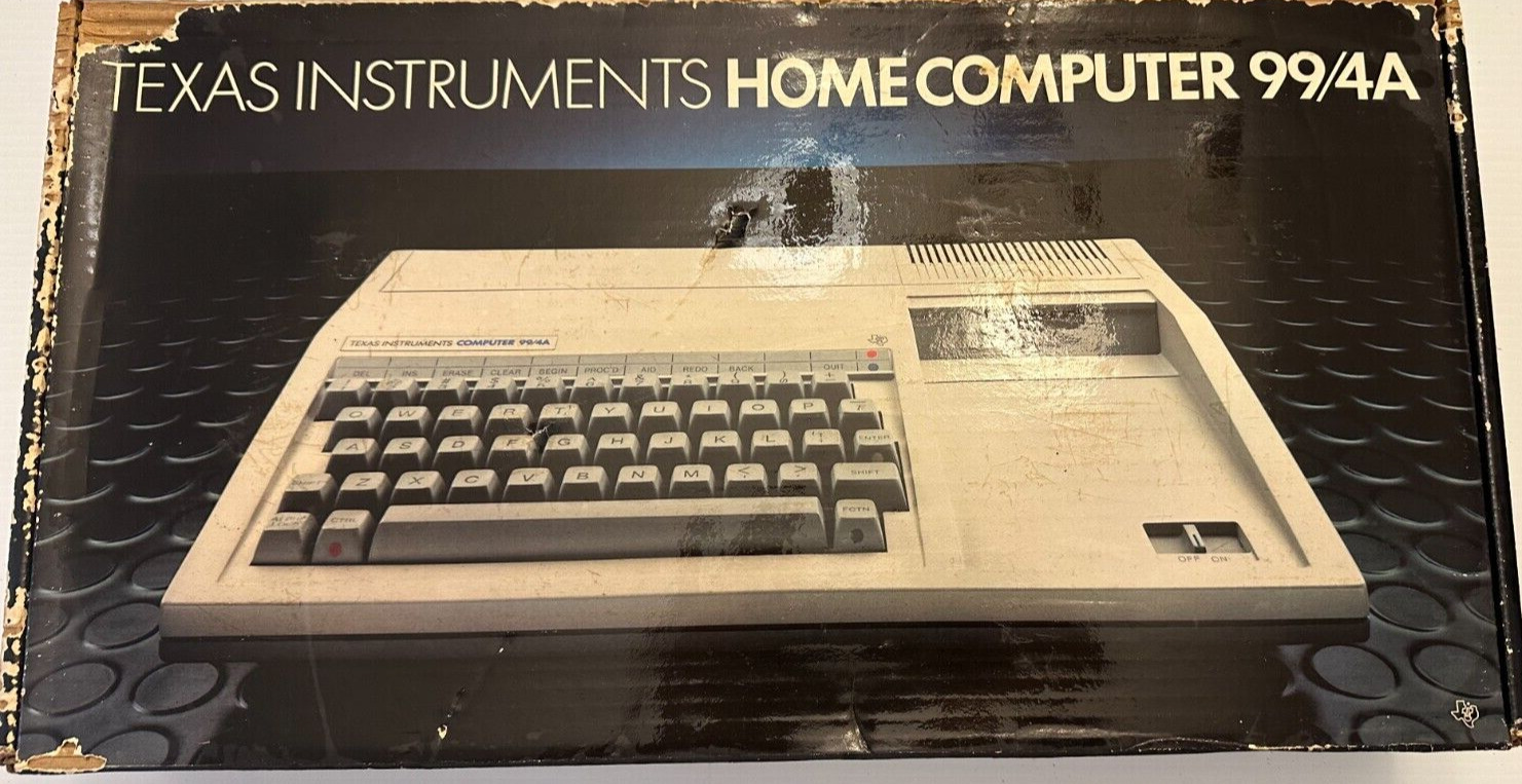 Vintage Texas Instruments TI99/4A Home Computer Original open Box sealed manuals