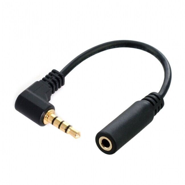 JSER Cable 90 Degree Angled 3.5mm 4 poles Audio Stereo Male Female Extension