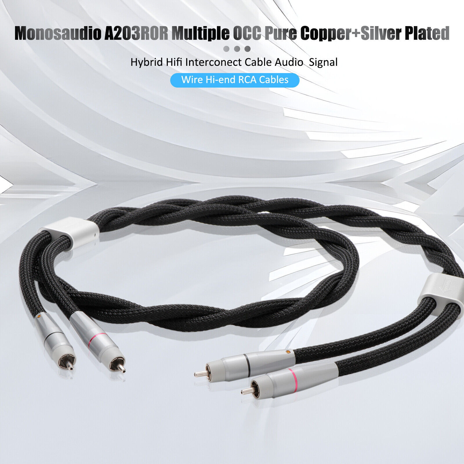 HIFI RCA Cables Multiple OCC Pure Copper+Silver Plated Hybrid Audio Signal Wire