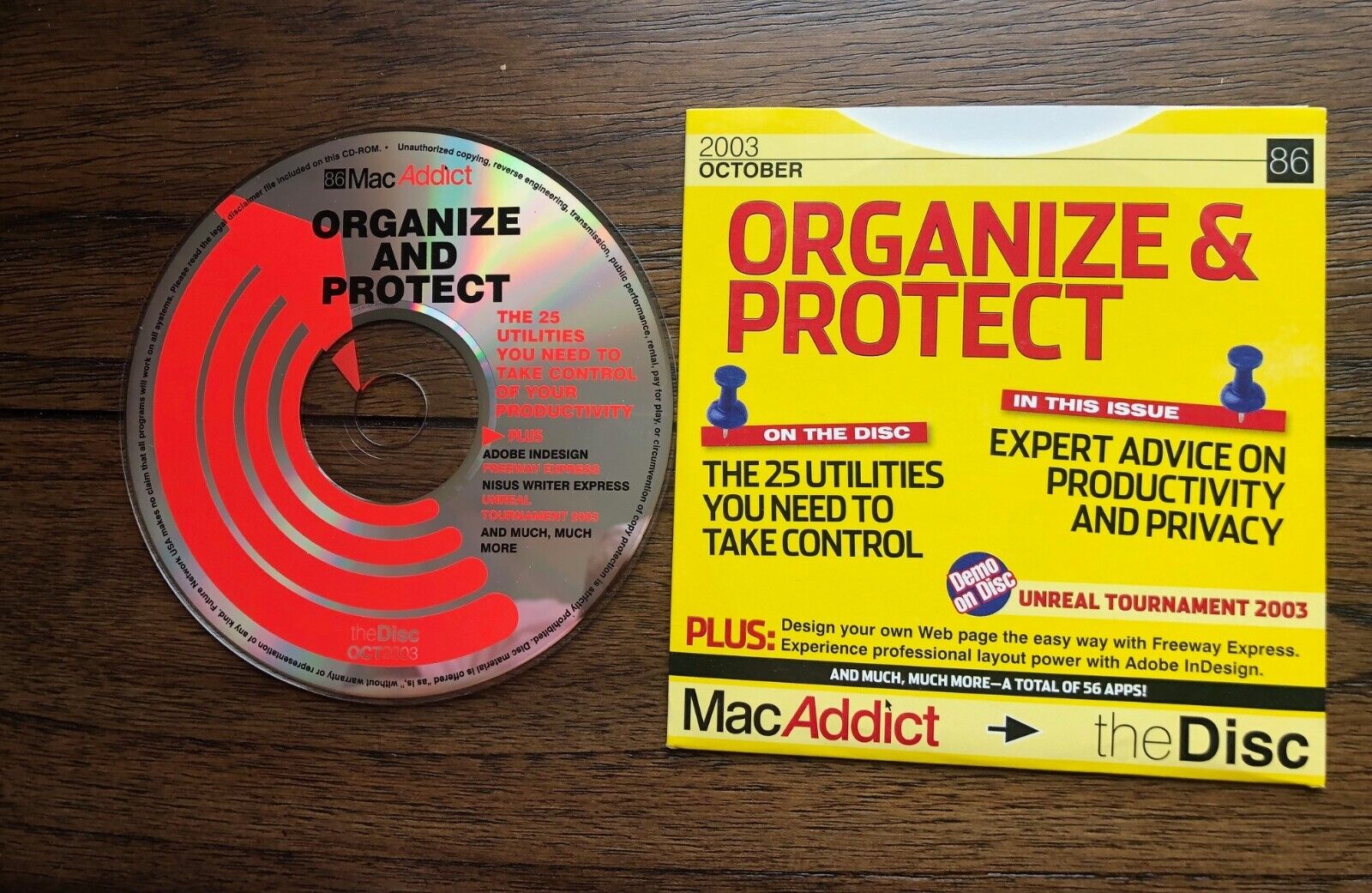 vintage Mac software MacAddict CD -2003 Oct Utilities Apps Organize Protect etc.