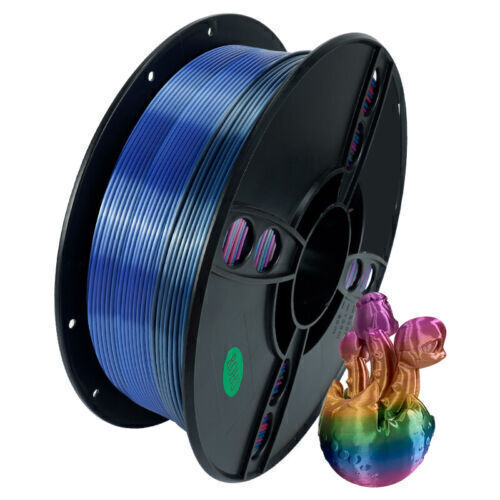 Kingroon 1KG 3D Printer PLA Filament 1.75 mm Silk Rainbow Candy Gradient Bundles