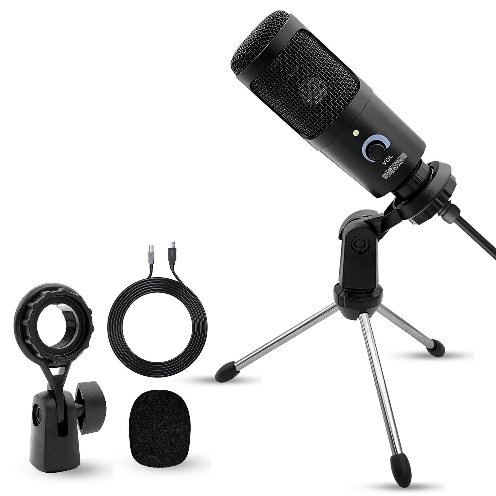 5Core USB Condenser Microphone Studio Recording Broadcoast Gaming Studio Mic