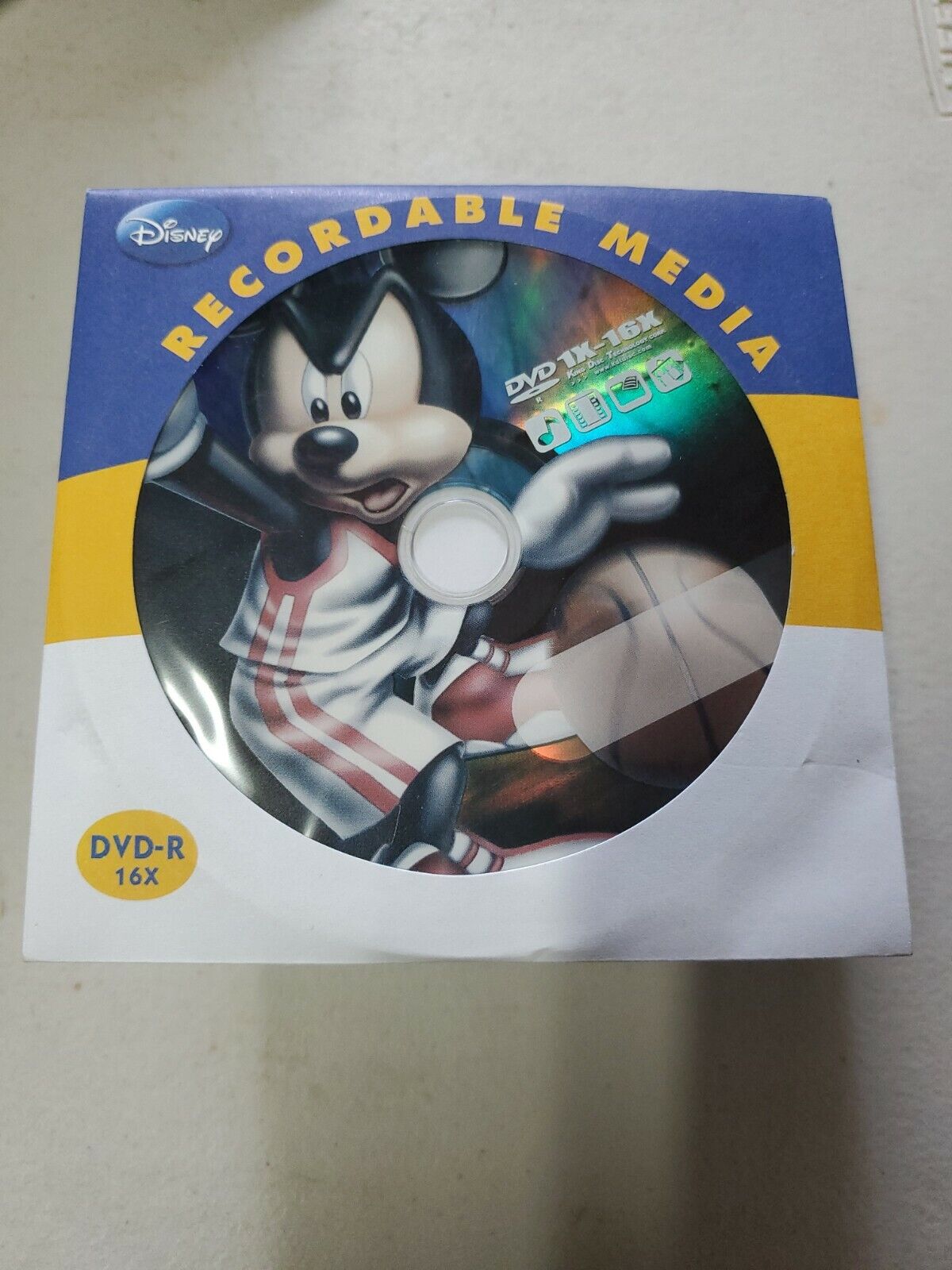 DVD-R Disney Mickey Mouse Basketball Recordable 16X 4.7GB Blank New Sealed 