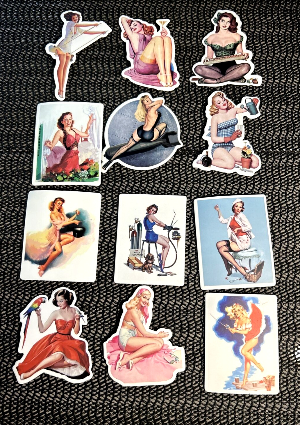 VINTAGE CLASSIC SEXY LADIES-12 Lot STICKERS-PHONE-LAPTOP SHIPS IN 24 HRS
