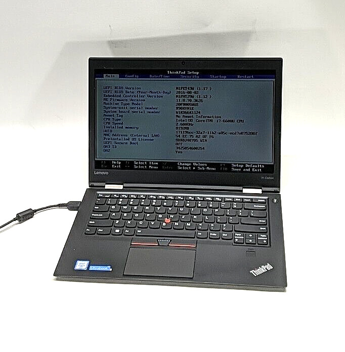 Lenovo ThinkPad X1 Carbon 4th Gen i7-6600U@2.6GHz 8GB RAM 128GB SSD NO OS SL847