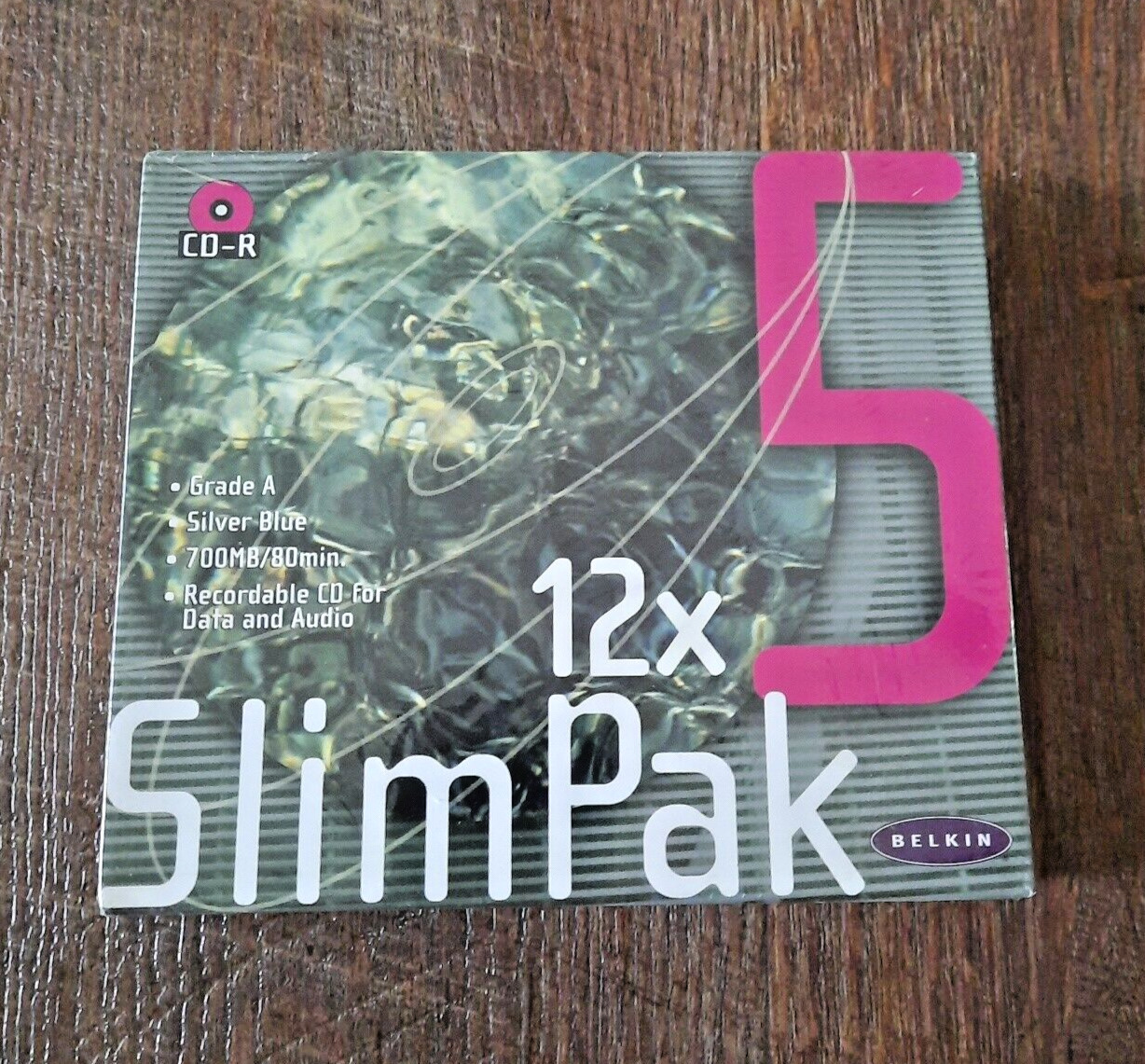 Belkin 5 Pack Slimpak CD-R 12x  700 Mb/80 Min P22319 New old stock Sealed