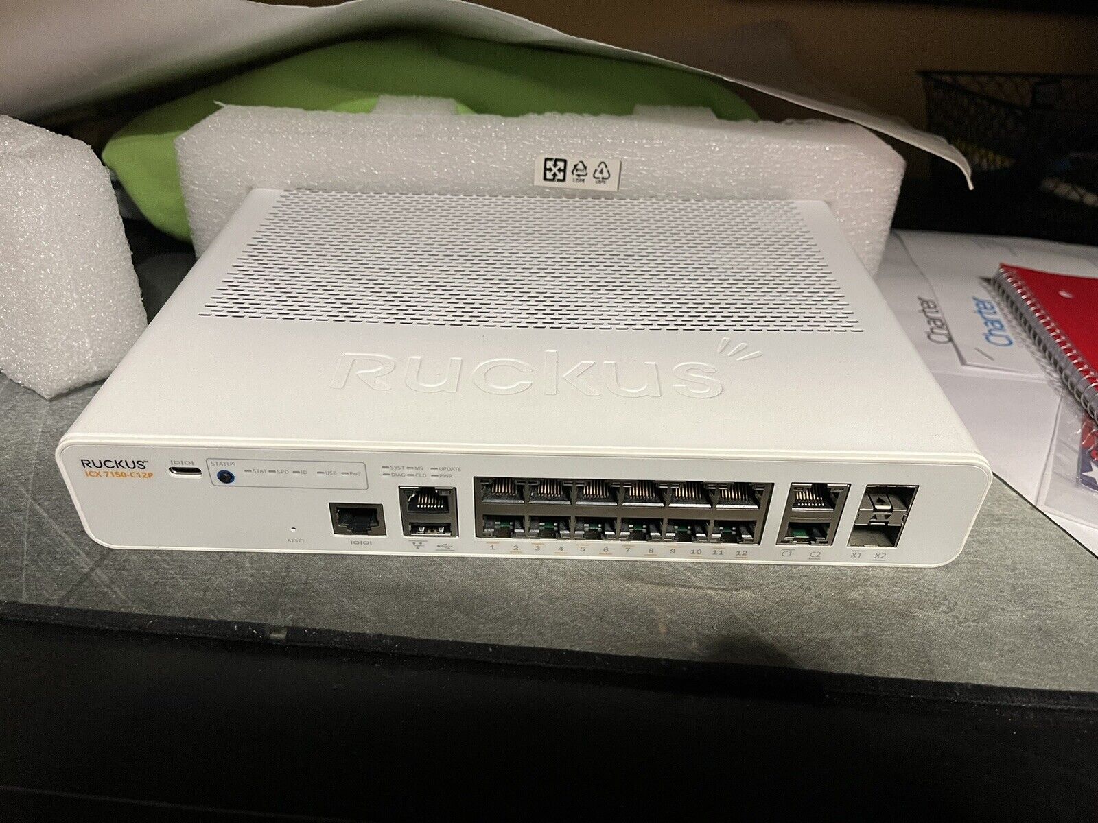 Ruckus ICX 7150-C12P Managed Gigabit POE 12-Port Switch