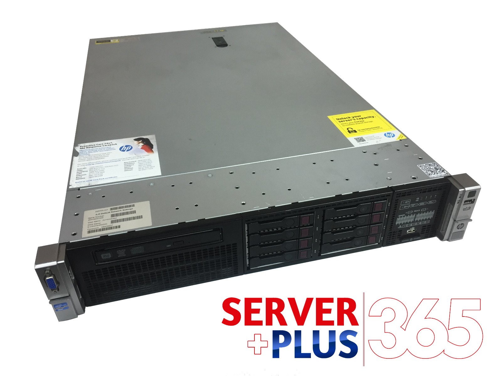 HP ProLiant DL380p G8 server, 2x 2.8 GHz 10-Core, 128GB RAM, 8x 600GB 10K SAS