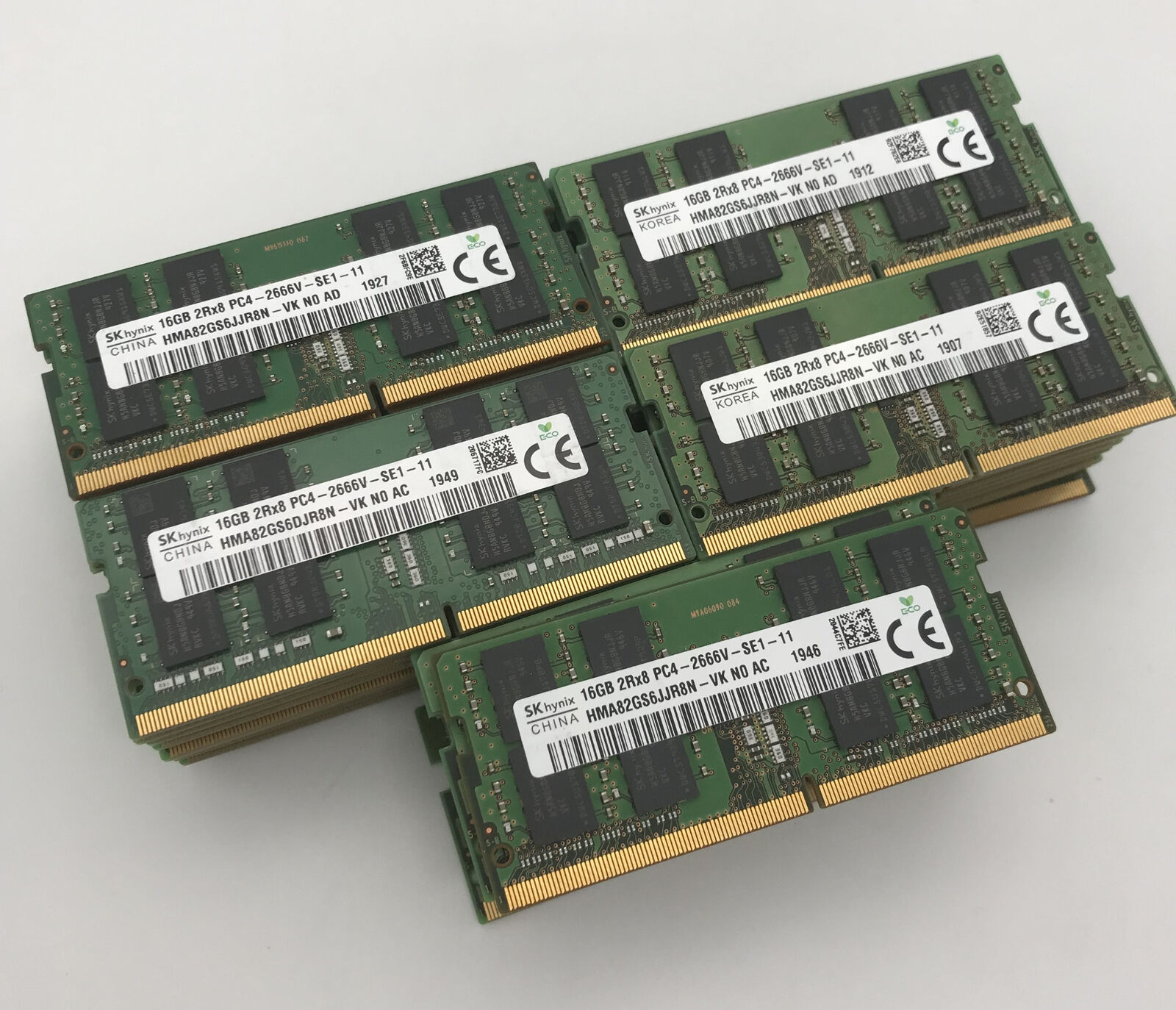 LOT OF 50 SKHYNIX 16GB 2RX8 PC4-2666V DDR4 SODIMM MIXED MODELS MEMORY RAM TESTED