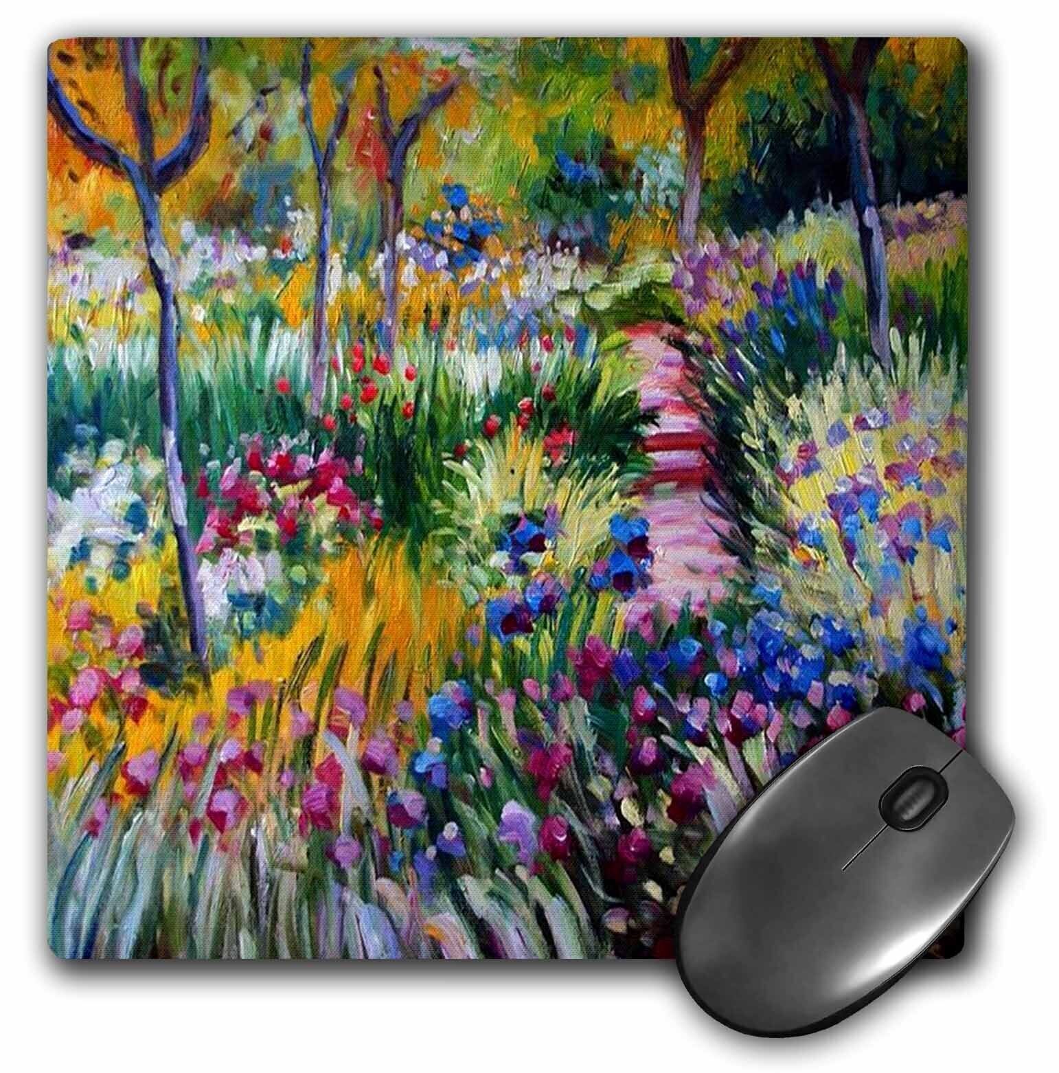 3dRose Print of Monet Painting Monet Garden MousePad