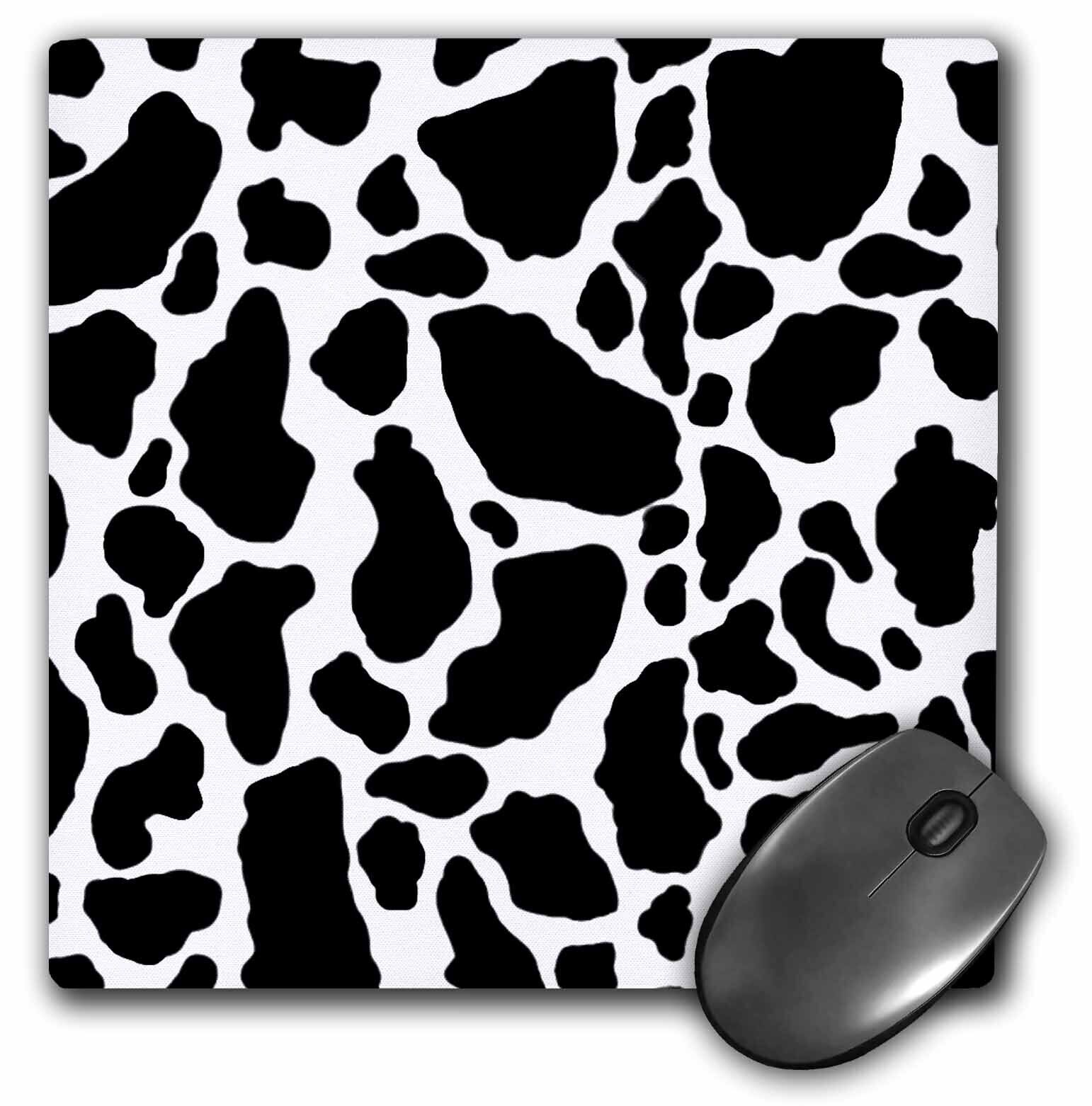3dRose Black and White Cow Print MousePad