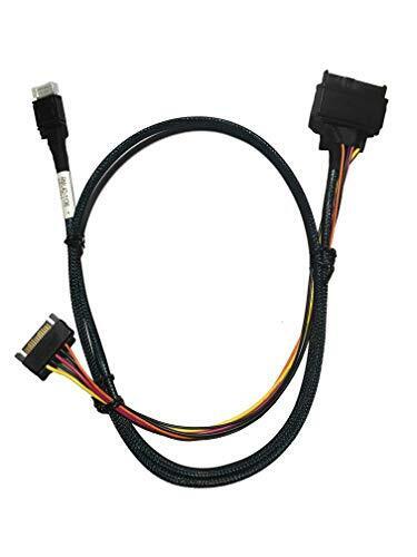 Diliving Oculink 4X to Nvme U.2 SSDSFF-8611 to SFF-8639 Cable with Power 100Cm
