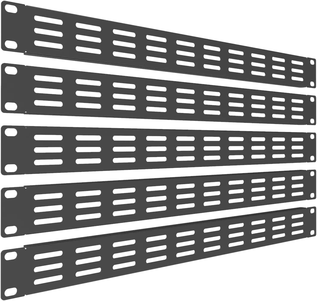 5 Pack of 1U Vented Blank Panel - Steel Blank Rack Mount Panel Spacer for 19In S