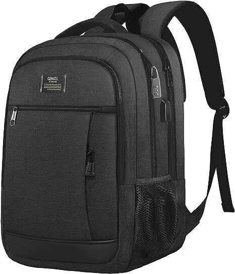 QINOL Travel Laptop Backpack, Business Anti Theft Durable Laptop Backpack with U