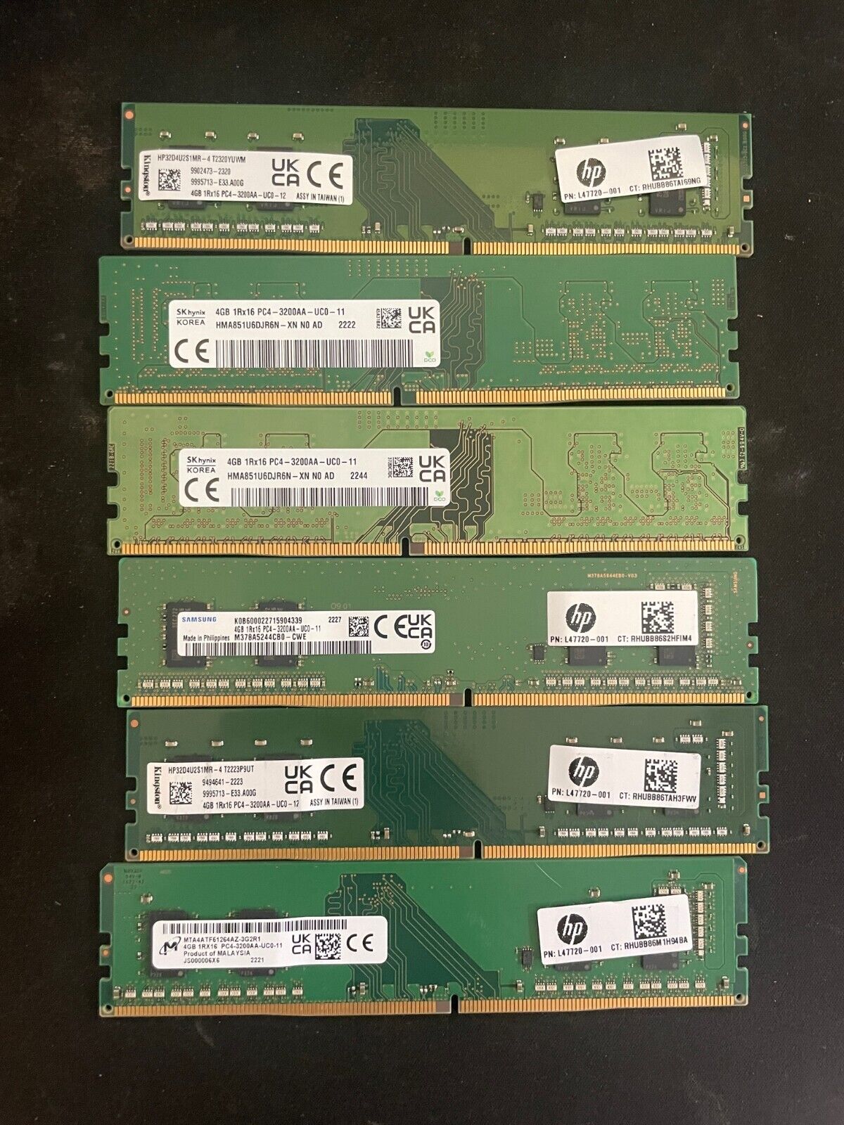 Samsung 6 x 4GB (24GB) PC4-3200 (DDR4-2666) NEW WITHOUT BOX. lot of 10