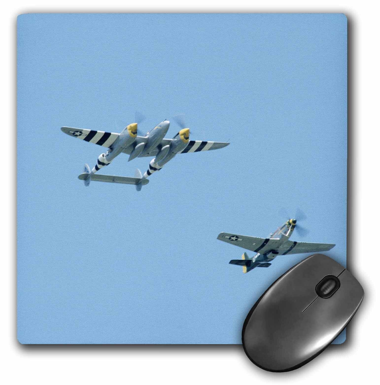 3dRose Lockheed P-38 Lightning, P-51D, war planes - US24 BFR0077 - Bernard Friel