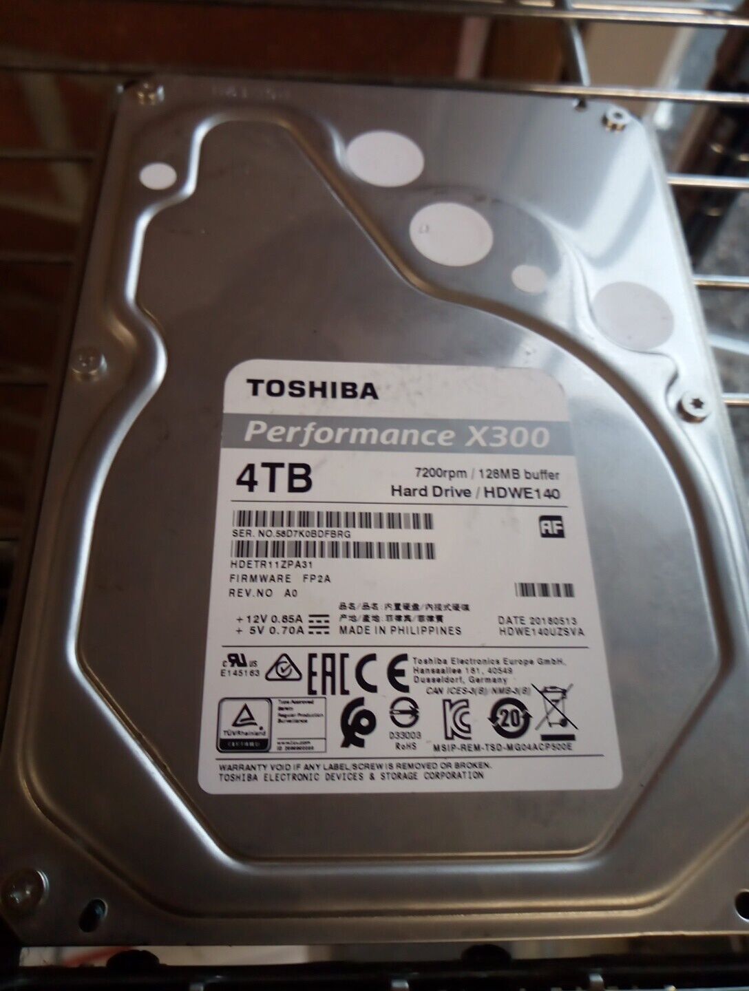 Toshiba Performance X300 4TB Hard Drive HDETR11ZPA31