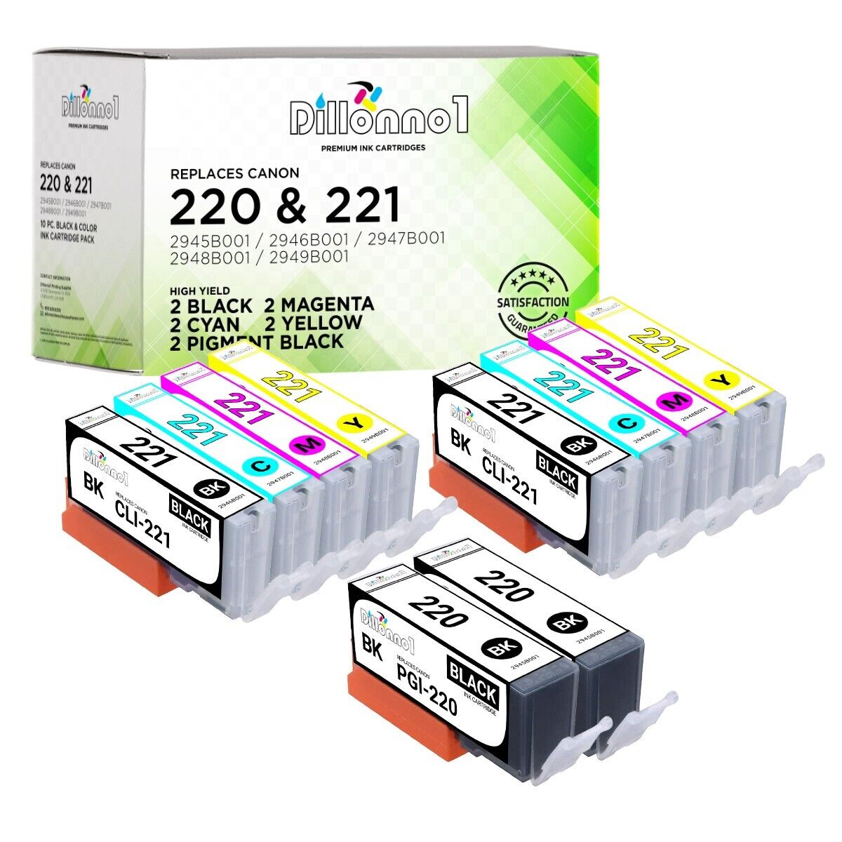 10PK PGI-220 CLI-221 Ink Cartridges for Canon PIXMA MP980 MP990 MX860 MX870]