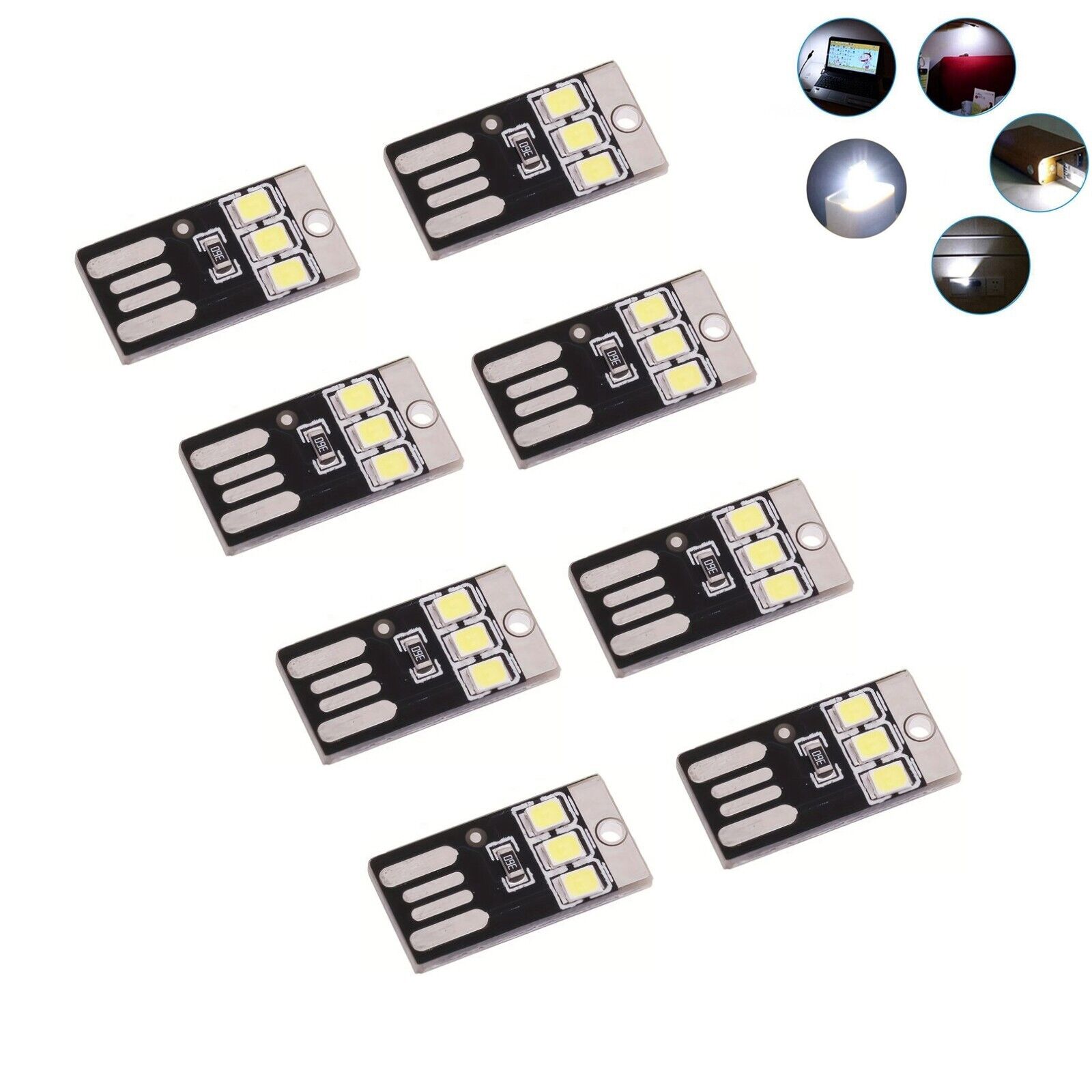 8X Mini Super Bright USB Keyboard Light For Notebook Computer Mobile Power Car