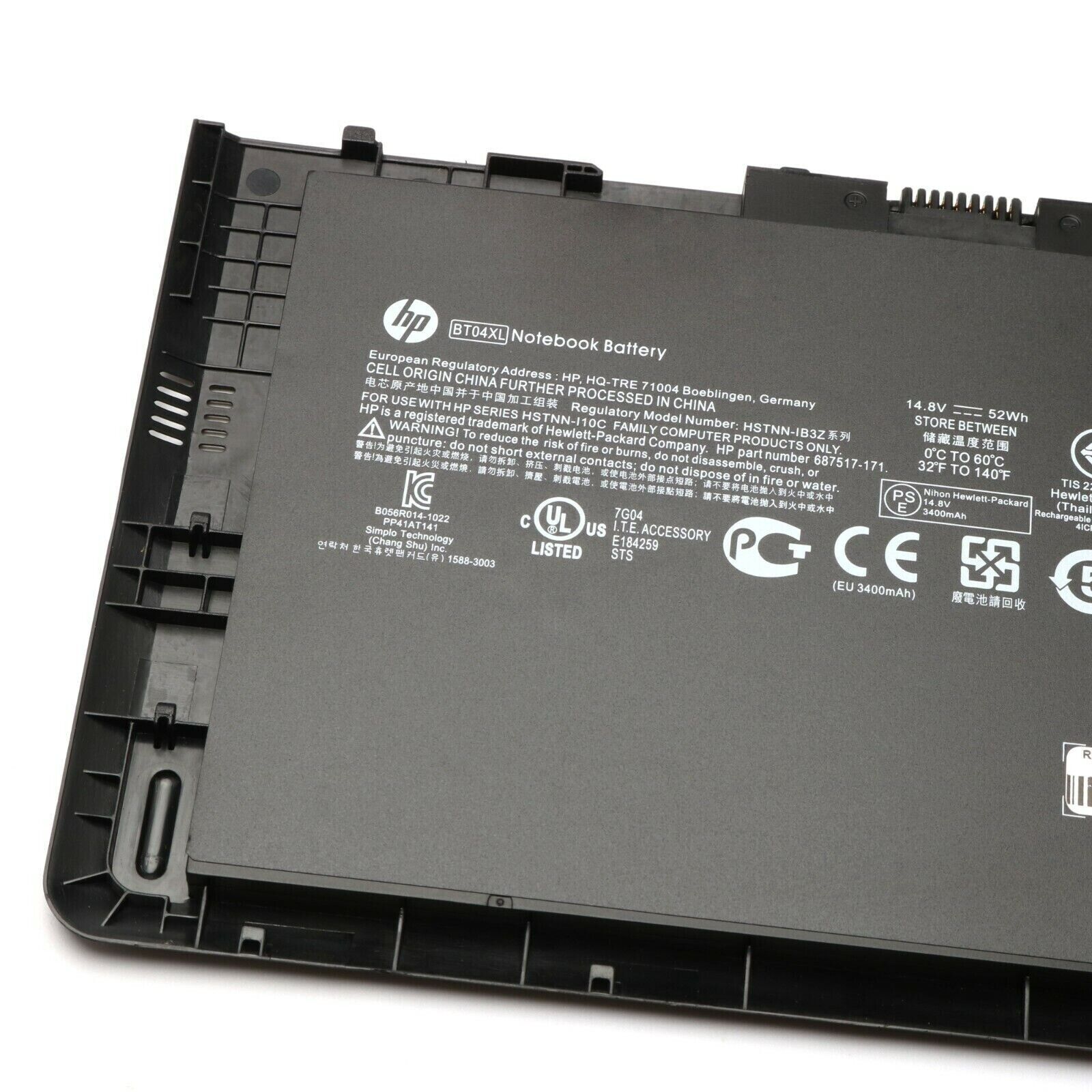 Genuine 52WH BT04XL Battery FOR HP EliteBook Folio 9470M HSTNN-DB3Z 687517-171