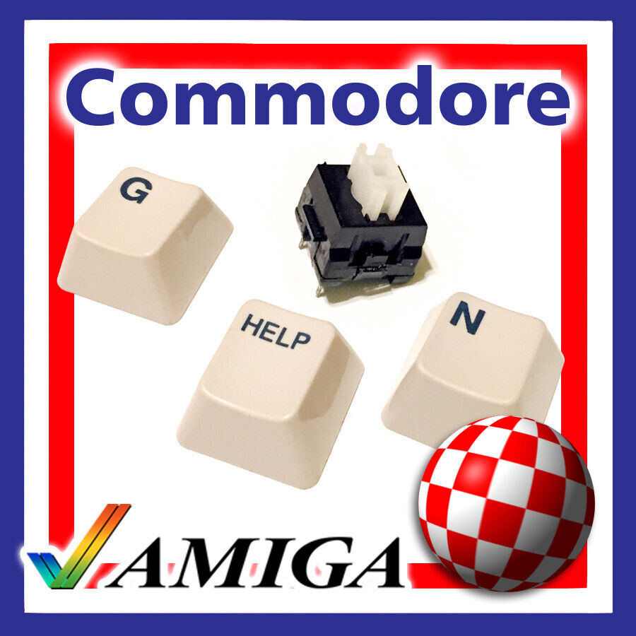 COMMODORE AMIGA 1000 KEYBOARD REPLACEMENT KEY CAP with SWITCH