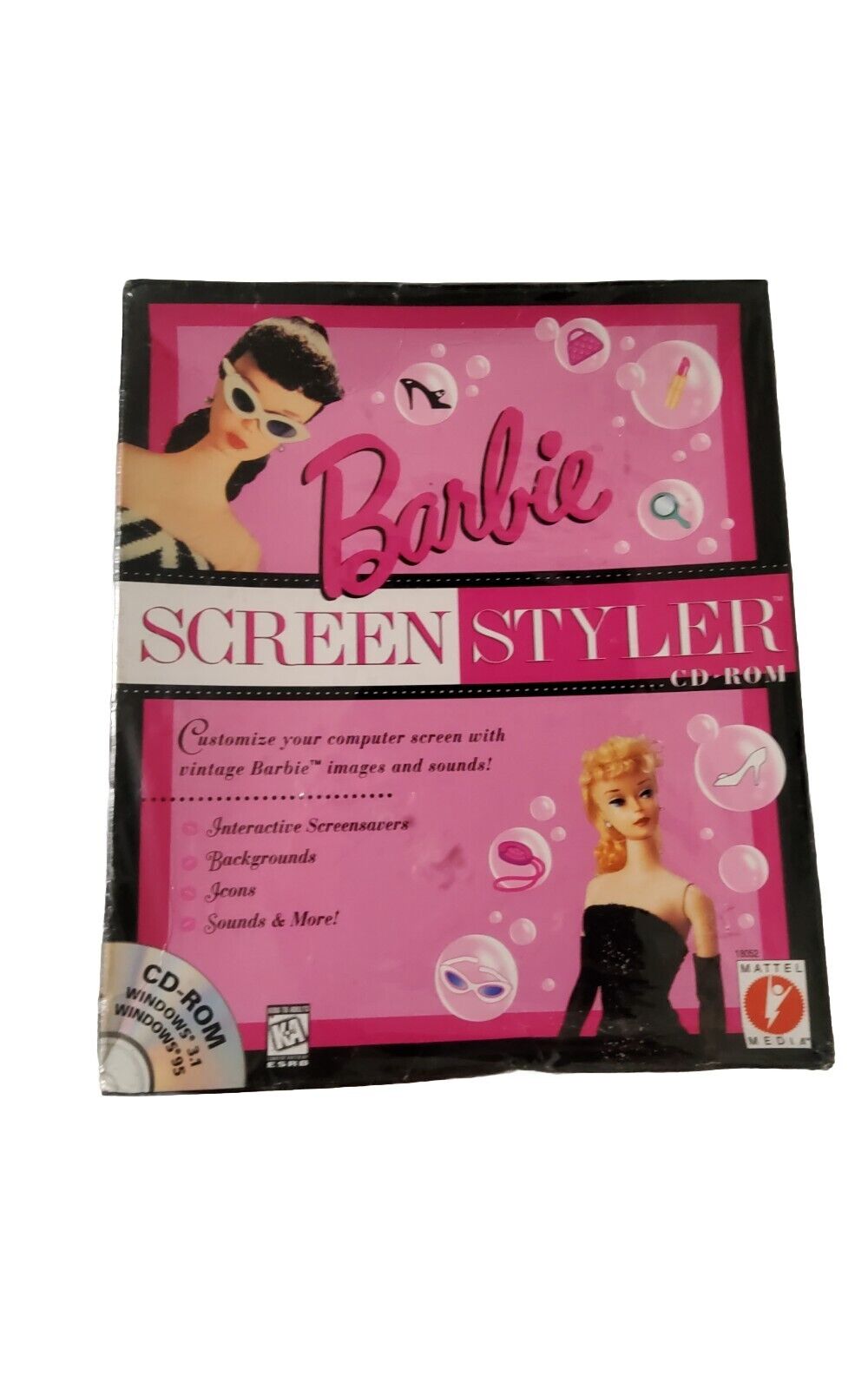 Vintage 1994 1996 Barbie Screen Styler CD ROM Windows 3.1 Windows 95 NEW Sealed 