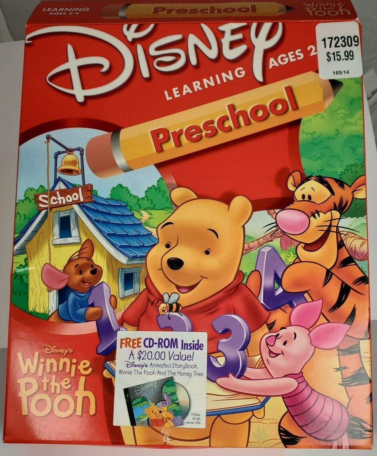 Vintage Disney Preschool Winnie the Pooh 1 2 3 CD-ROM