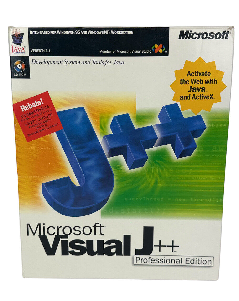 NEW Microsoft Visual J++ Professional Edition Windows NT Workstation