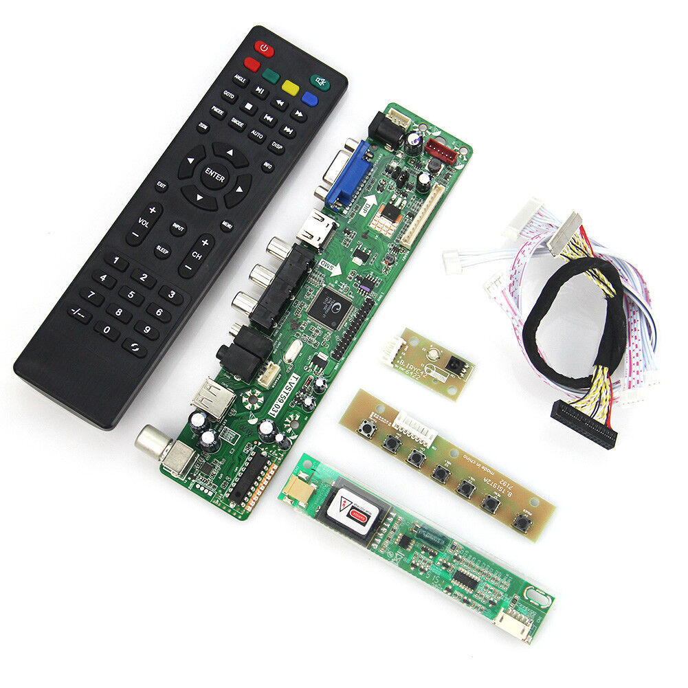 LVDS LCD Controller Board Kit DIY TV HDMI VGA CVBS USB Driver Board  T.VST59.03