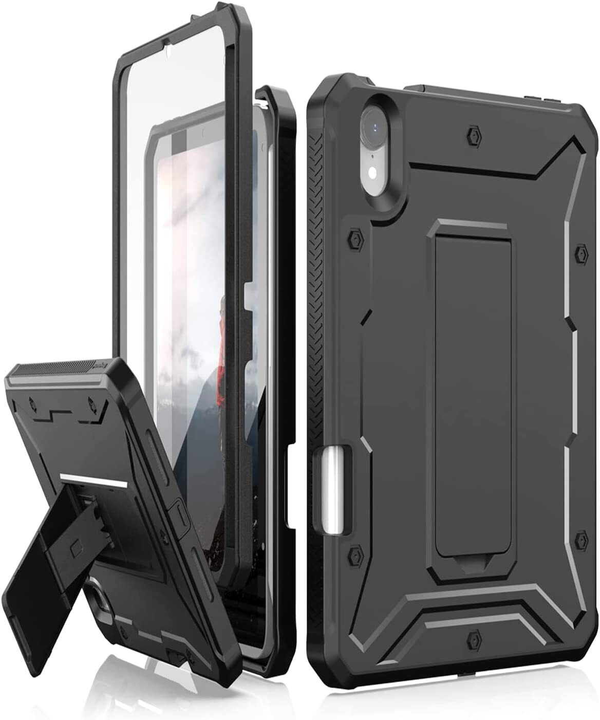 CaseBorne Case Compatible with [iPad Mini 6 Gen] Screen Protector & Kickstand