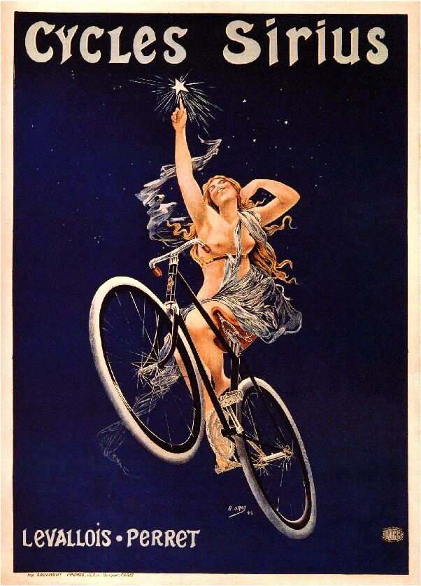 Cycles Sirius Vintage French Nouveau Bicycle Poster Print Art Advertisement