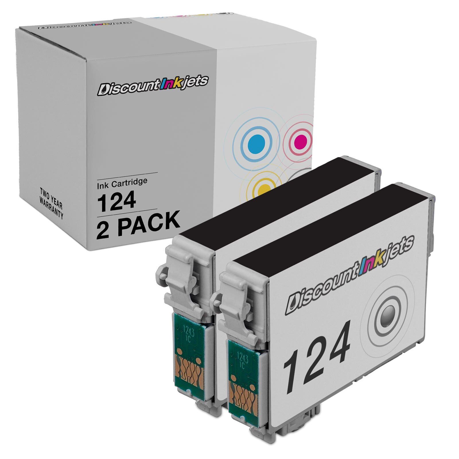 2 BLK T124120 T1241 Pigment ink cartridge for 124 Epson Stylus NX420 NX430 T124