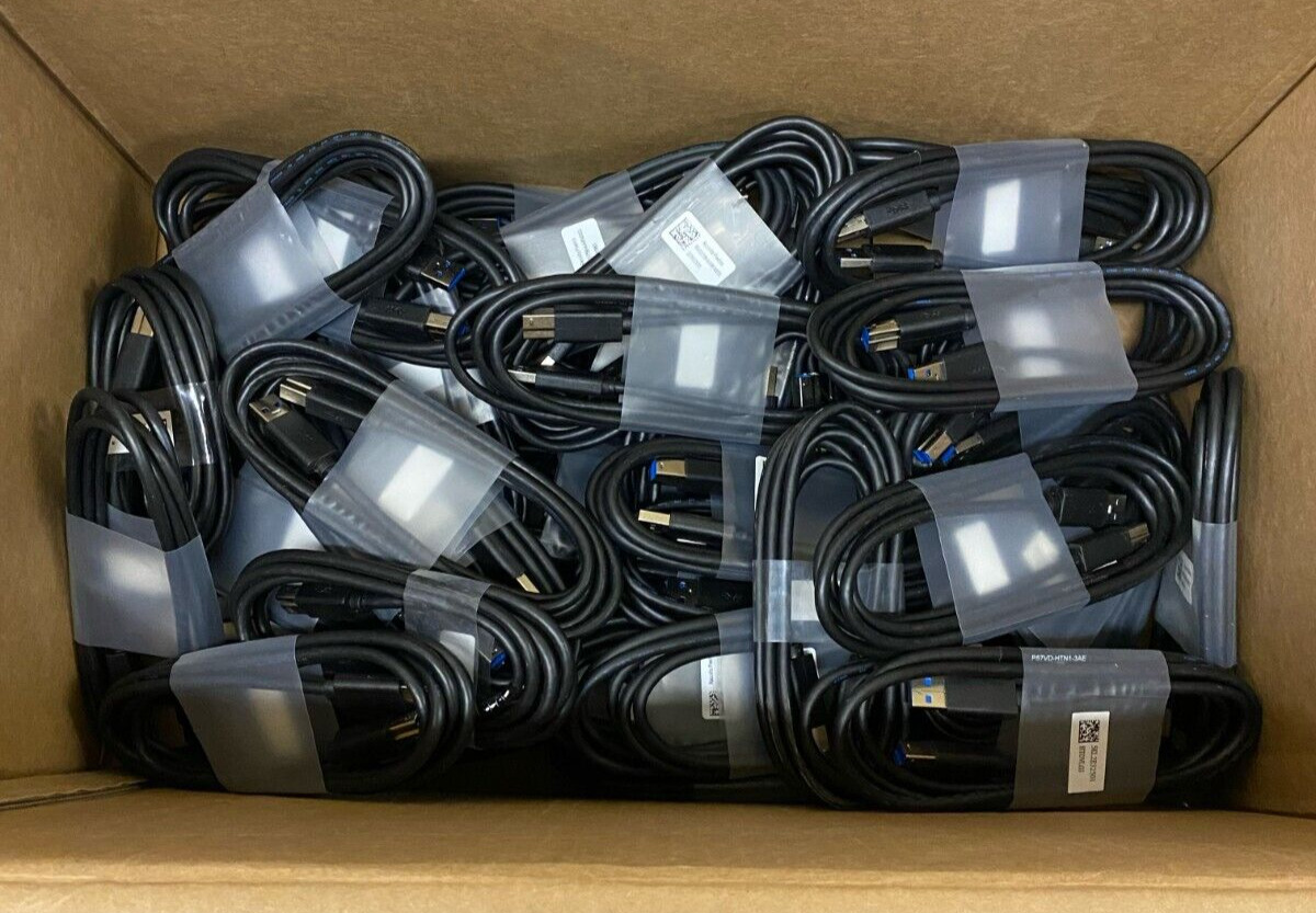 Lot of 50 Dell 6ft USB 3.0 Cables Type A to Type B