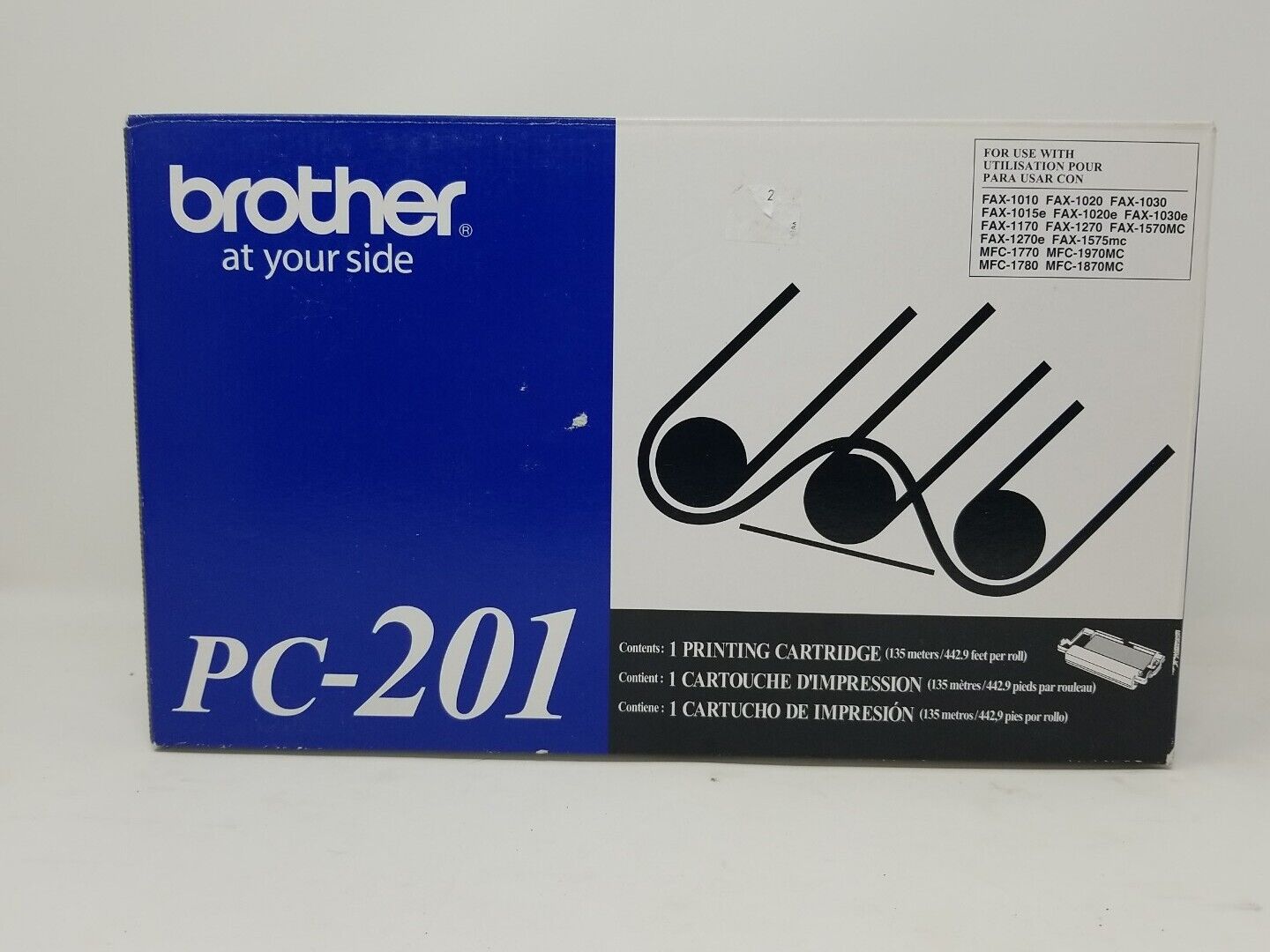 Genuine Brother 1 Printing Cartridge  In Box PC-201 Black