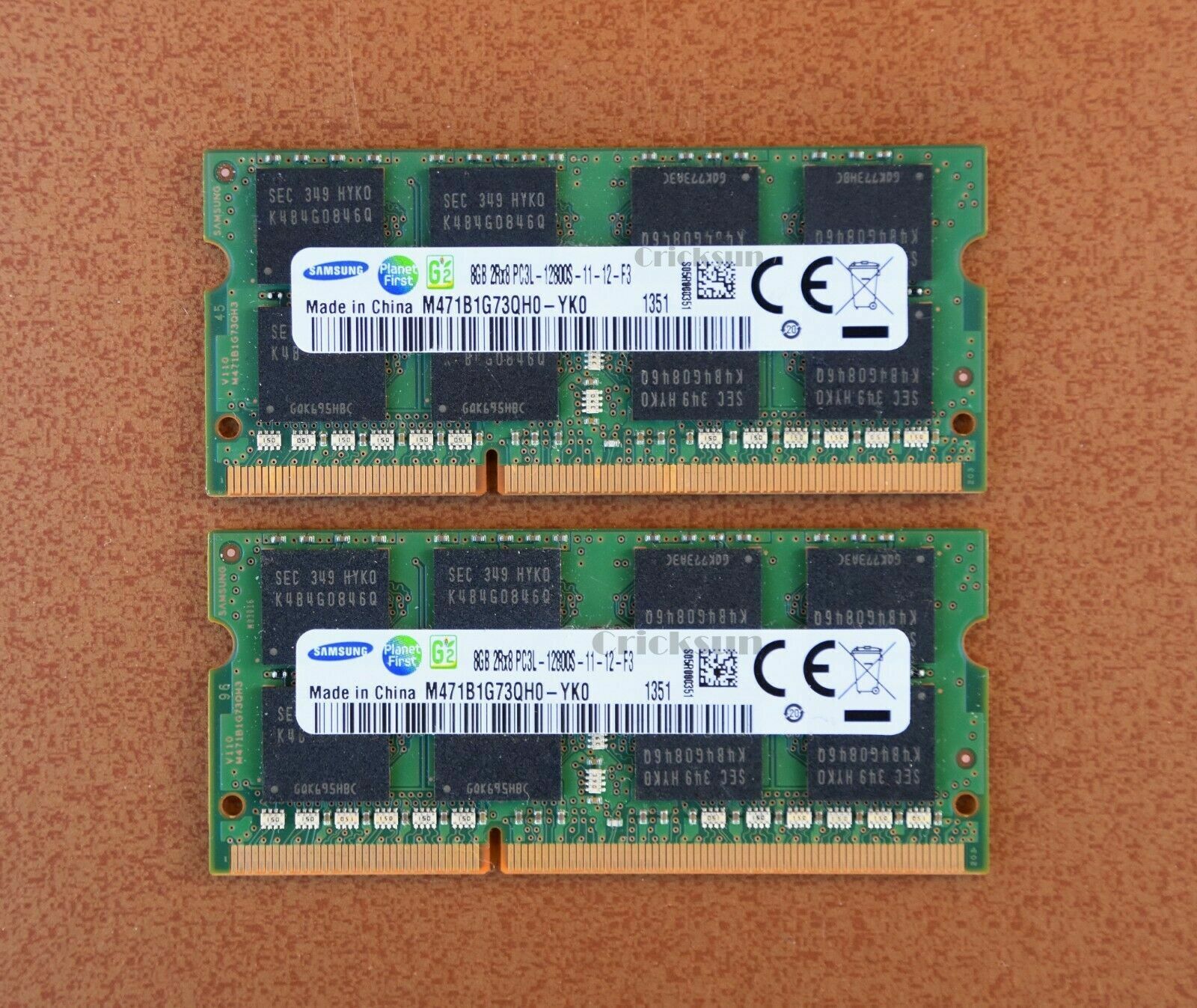 Samsung16GB 8GBX2 Laptop Ram 2Rx8 PC3L-12800S SO-DIMM Memory Modules