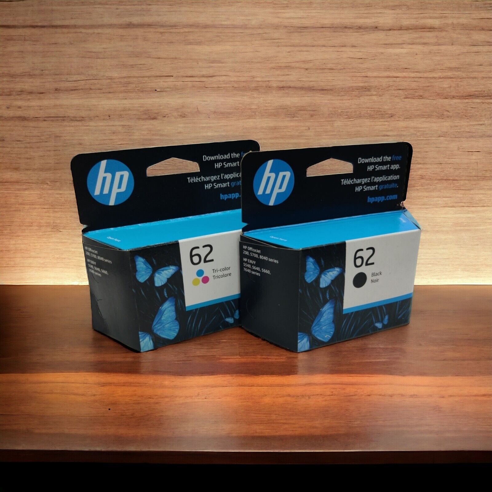 HP 62 Black & HP 62 Tri-Color Ink Cartridges HP ENVY 5540  OEM Genuine EXP 1/24
