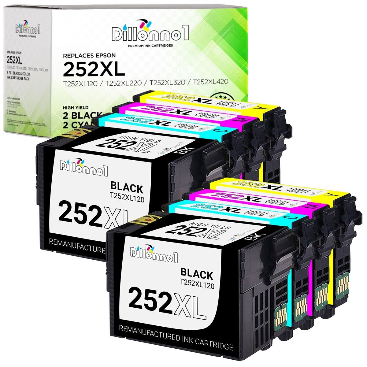 Replacement for 252XL Epson T252XL T252 Ink WorkForce WF-3620 WF-3640 WF-7110