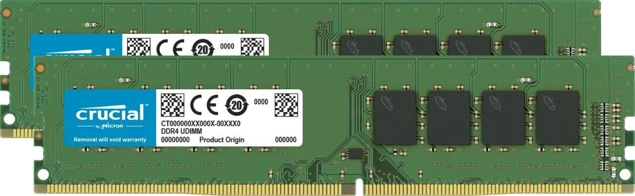 CT2K8G4DFRA32A Crucial 16GB Kit 2x 8GB DDR4 3200Mhz PC4-25600 Desktop Memory 