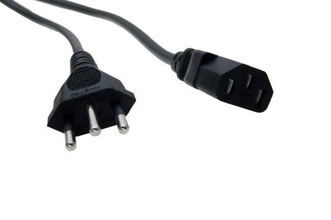 Brazil Power Cord 3P Plug Cable, Brazil to IEC C13 6Ft