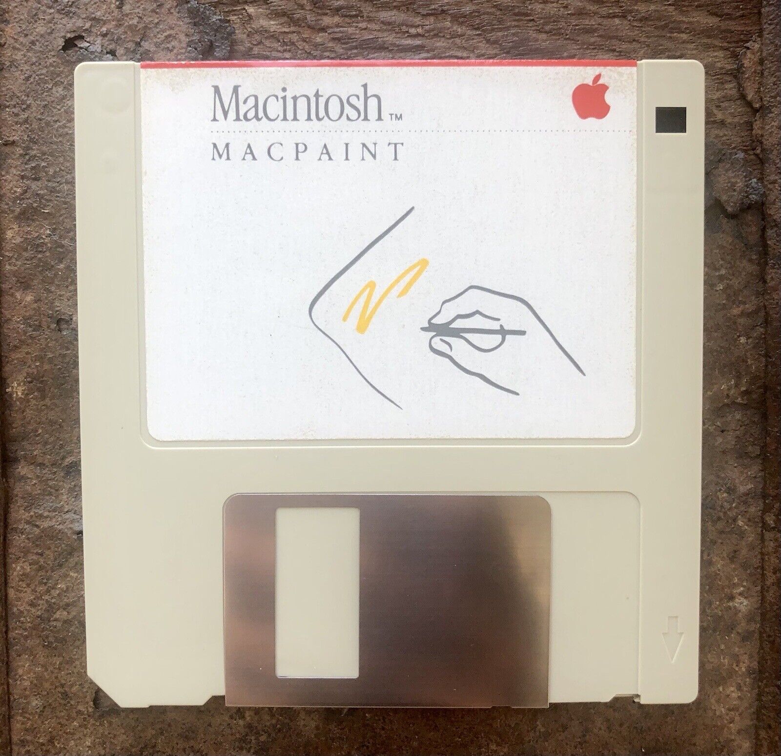 Rare VTG 1984 Apple Macintosh Macpaint 3.5 Floppy Disc EUC 690-5011-D Untested