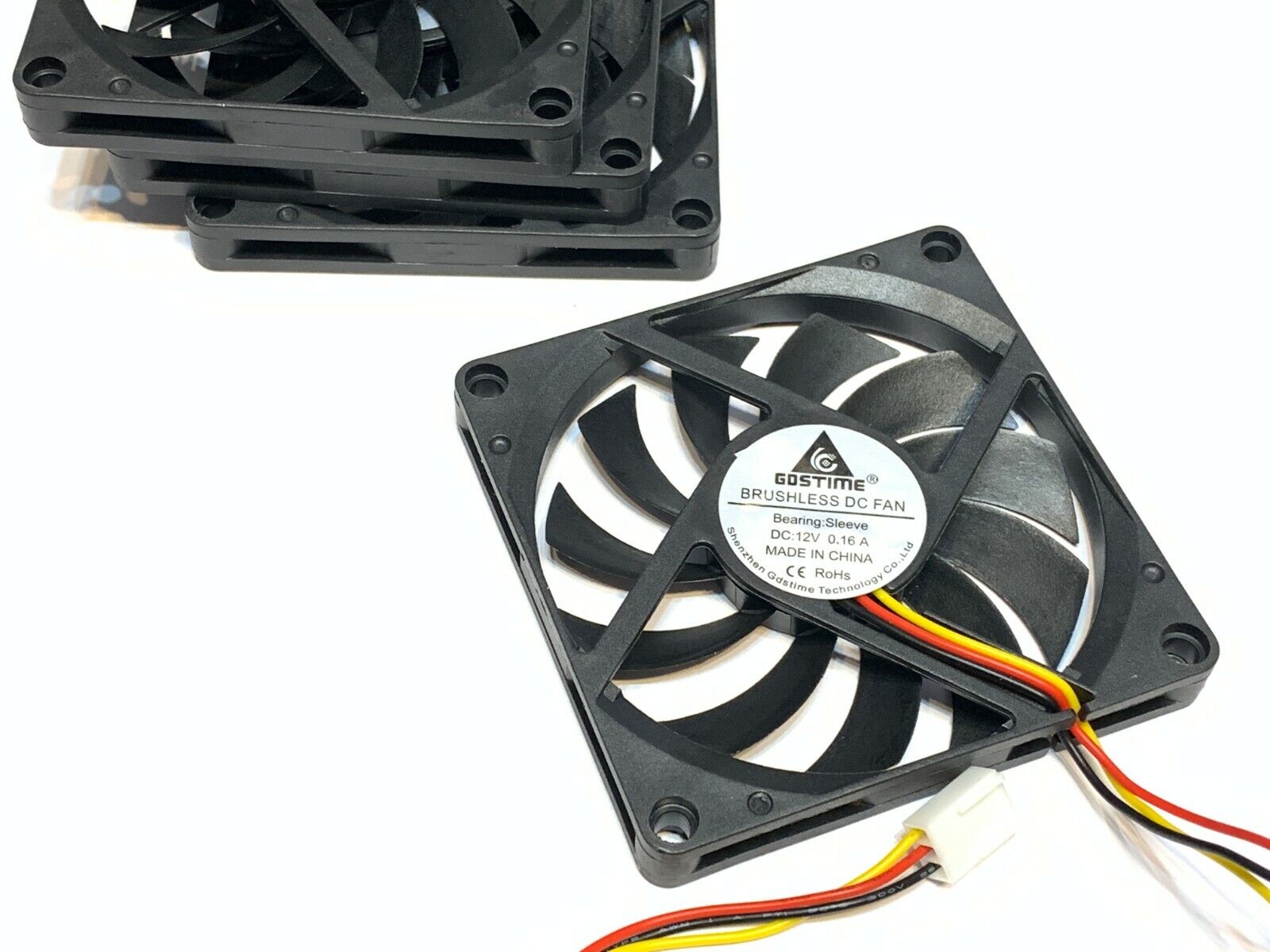 4 Pieces 8010 Gdstime 12V 3pin 80x80x10mm 8cm DC Cooling Fan large brushless