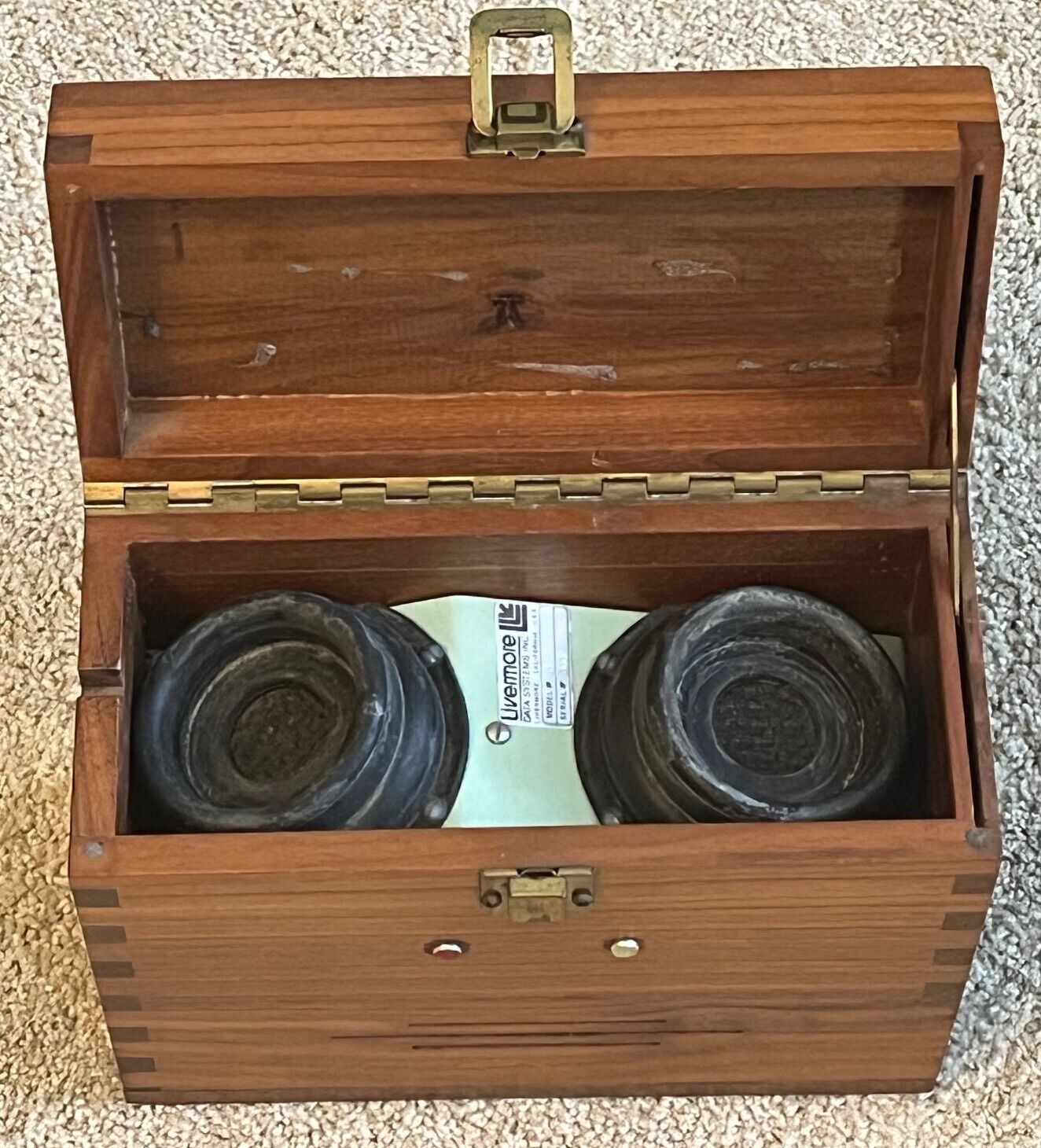 c.1970 Rare Vintage Livermore Data Acoustic Modem Model B in Wood Case
