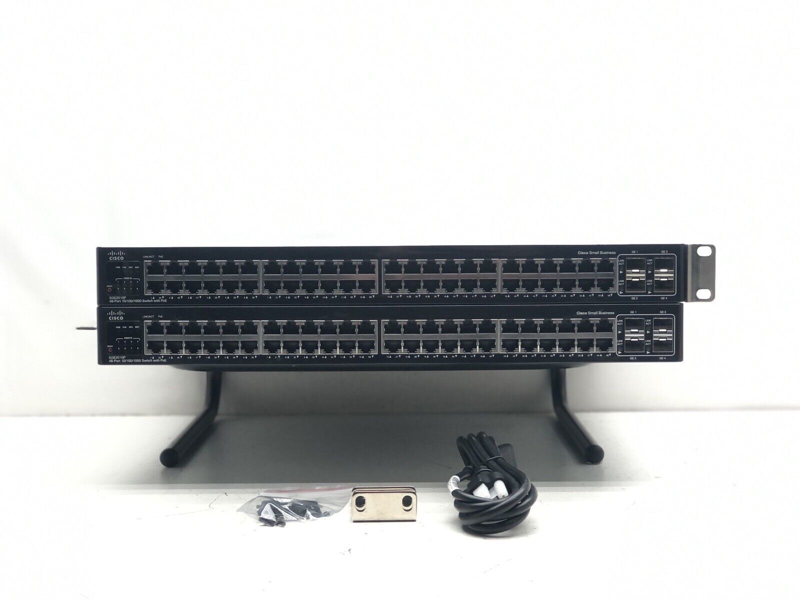 Lot of 2 Cisco SGE2010P 48-Port 10/100/1000 Switch with PoE