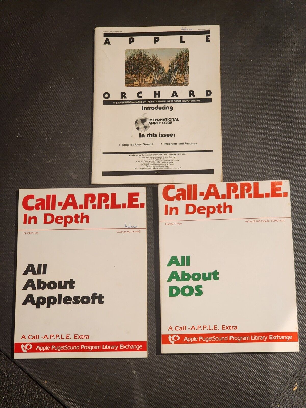 3Apple 🍎  MANUALS 1980+ for Apple II DOS #3 APPLESOFT #1 APPLE ORCHARD #1 Rare 