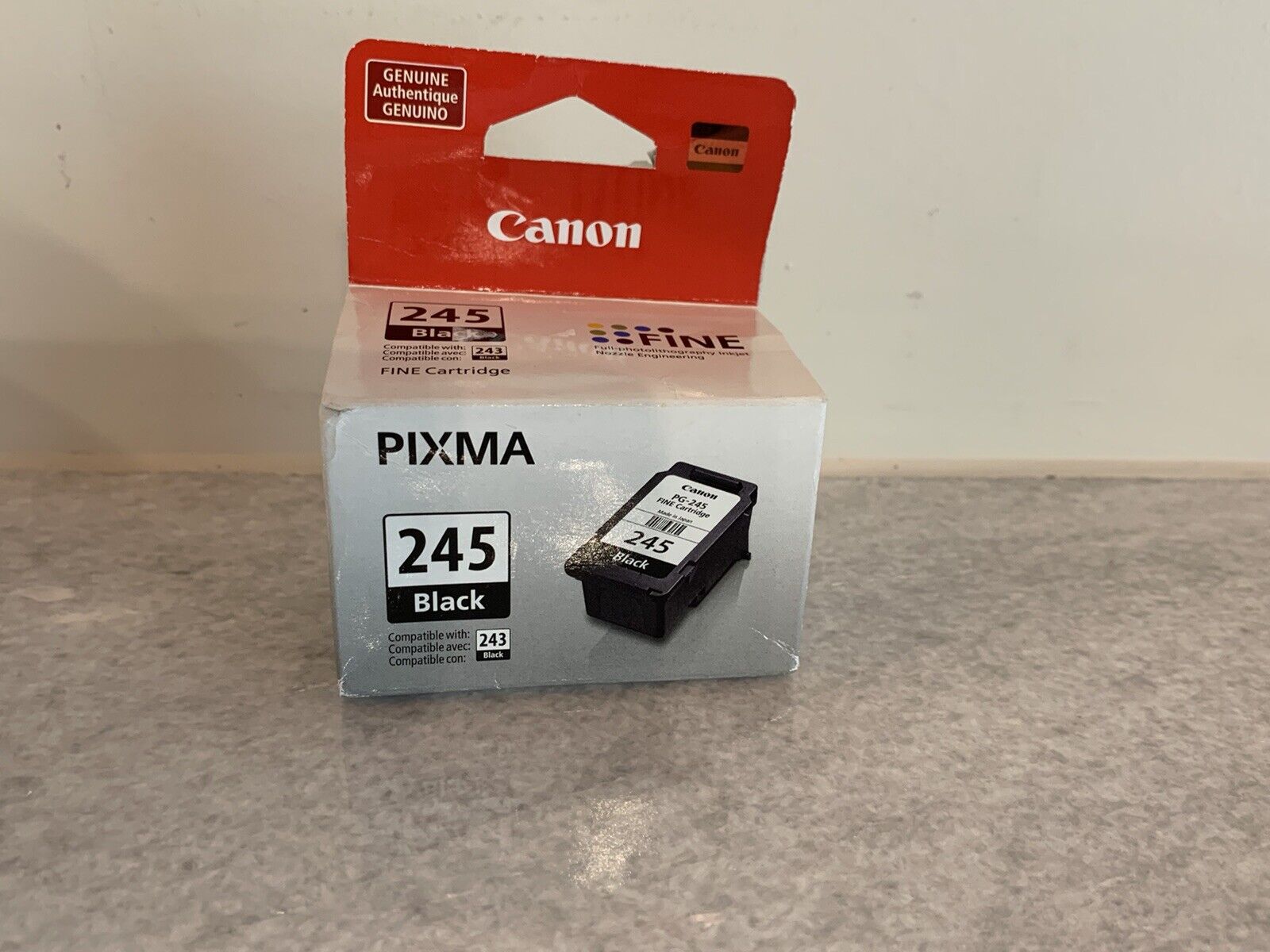 Canon Pixma 245 Black Fine Ink Cartridge - Genuine OEM - Works w/ 243