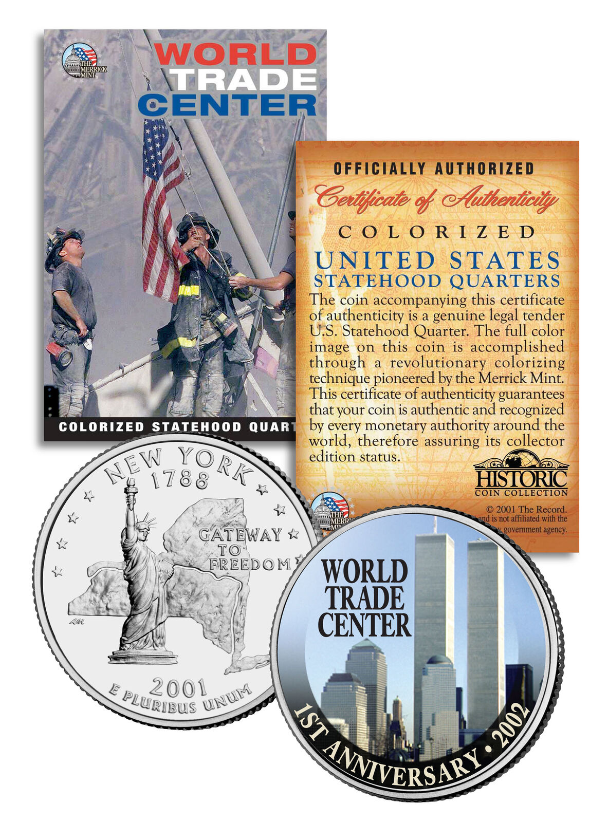 WORLD TRADE CENTER * 1st Anniversary * 9/11 New York State Quarter U.S. Coin WTC