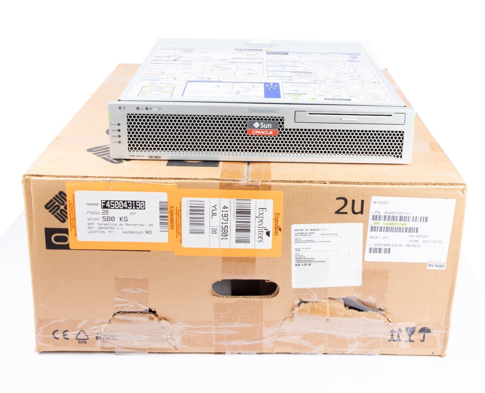 NEW Sun Netra T5220 SPARC Enterprise Server, 1.2GHz, 4-Core, 8GB RAM, 2PS, 2 HDD