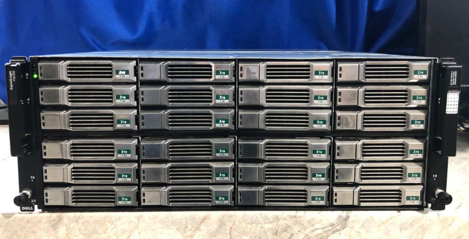 Dell EqualLogic PS6100 Storage Array w/ 2x PSU - No HDD - Powers On - Read Desc.