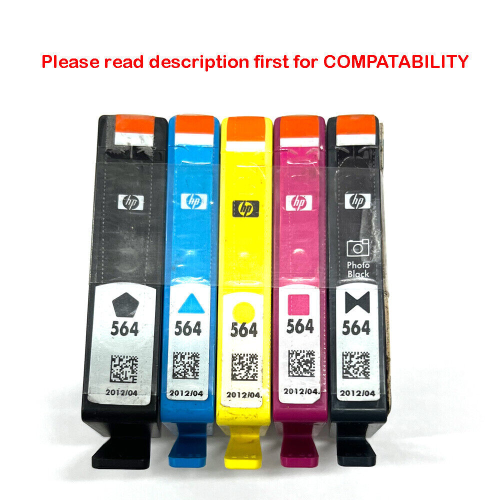 Set of 5 Genuine HP 564 Ink Cartridges READ DESCRIPTION